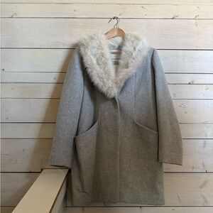 Wilfred Cream and Gray Faux Fur Coat